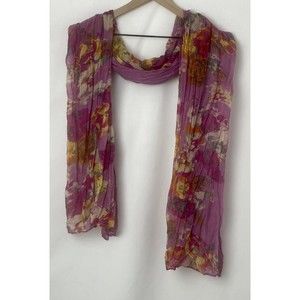 Women's Pink Floral Large Lightweight Scarf